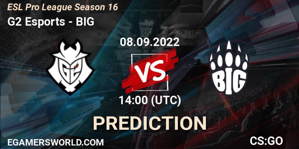 G2 Esports contre BIG : prédiction de match. 08.09.22. CS2 (CS:GO), ESL Pro League Season 16