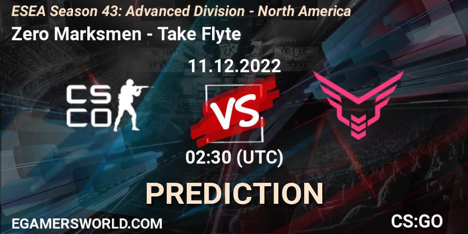 Zero Marksmen contre Take Flyte : prédiction de match. 11.12.22. CS2 (CS:GO), ESEA Season 43: Advanced Division - North America