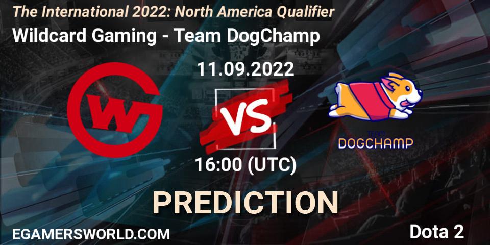 Wildcard Gaming contre Team DogChamp : prédiction de match. 11.09.2022 at 16:08. Dota 2, The International 2022: North America Qualifier