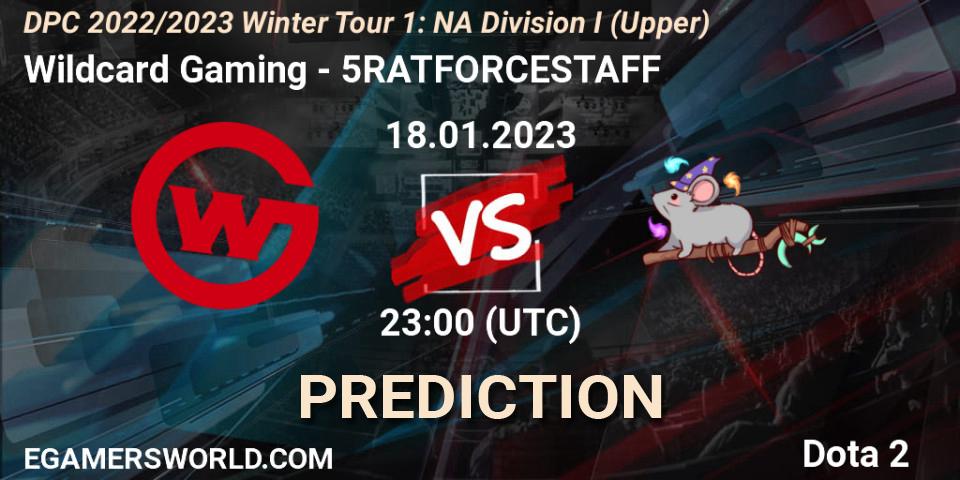 Wildcard Gaming contre 5RATFORCESTAFF : prédiction de match. 18.01.23. Dota 2, DPC 2022/2023 Winter Tour 1: NA Division I (Upper)