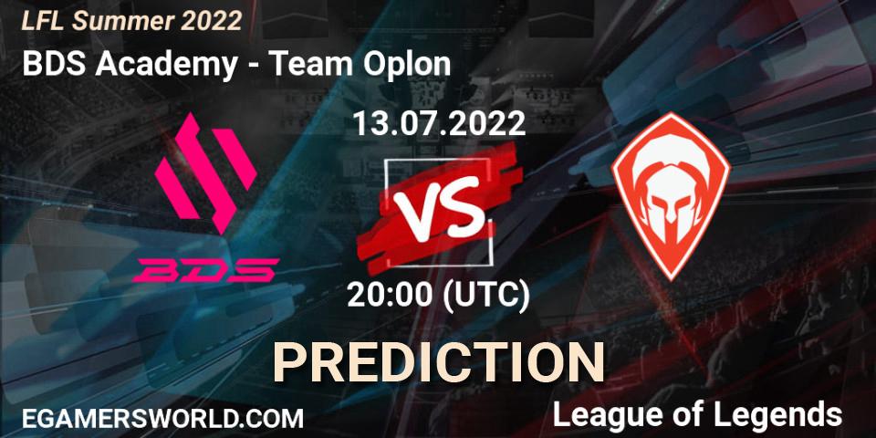 BDS Academy contre Team Oplon : prédiction de match. 13.07.2022 at 20:00. LoL, LFL Summer 2022