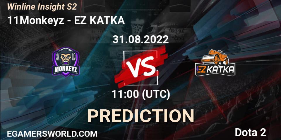 11Monkeyz contre EZ KATKA : prédiction de match. 31.08.2022 at 11:00. Dota 2, Winline Insight S2