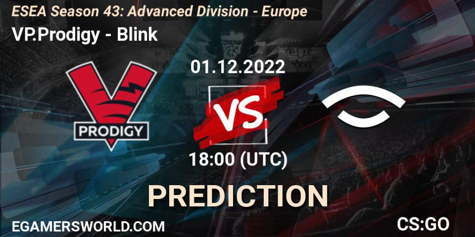 VP.Prodigy contre Blink : prédiction de match. 01.12.22. CS2 (CS:GO), ESEA Season 43: Advanced Division - Europe