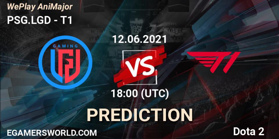 PSG.LGD contre T1 : prédiction de match. 12.06.2021 at 19:03. Dota 2, WePlay AniMajor 2021