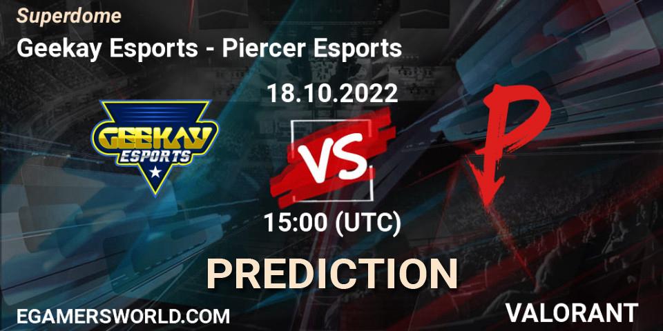 Geekay Esports contre Piercer Esports : prédiction de match. 18.10.2022 at 16:10. VALORANT, Superdome