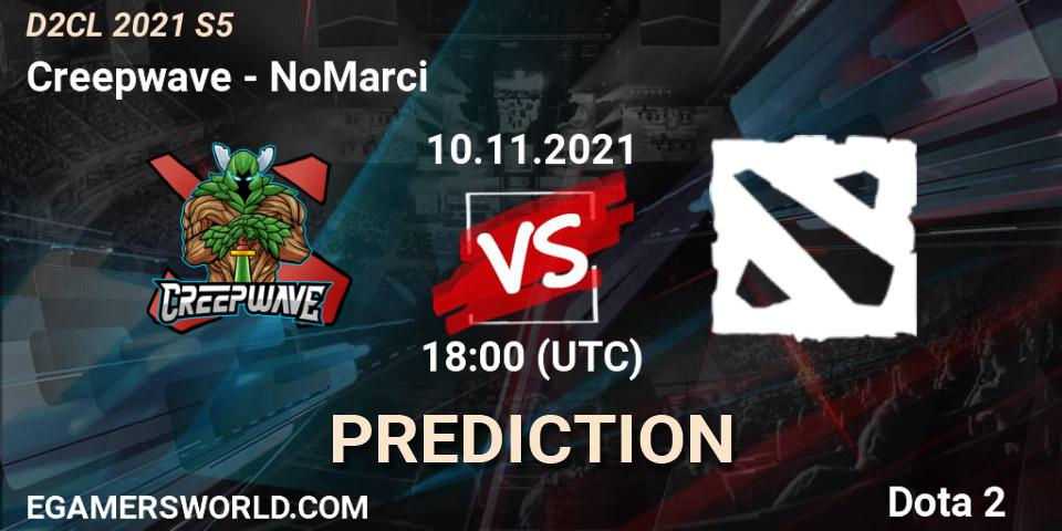 Creepwave contre NoMarci : prédiction de match. 10.11.21. Dota 2, Dota 2 Champions League 2021 Season 5
