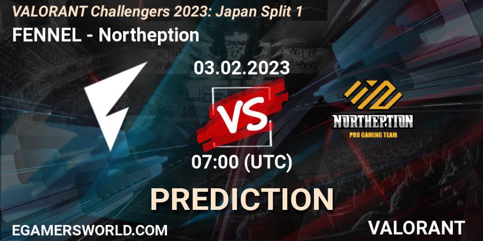 FENNEL contre Northeption : prédiction de match. 03.02.23. VALORANT, VALORANT Challengers 2023: Japan Split 1