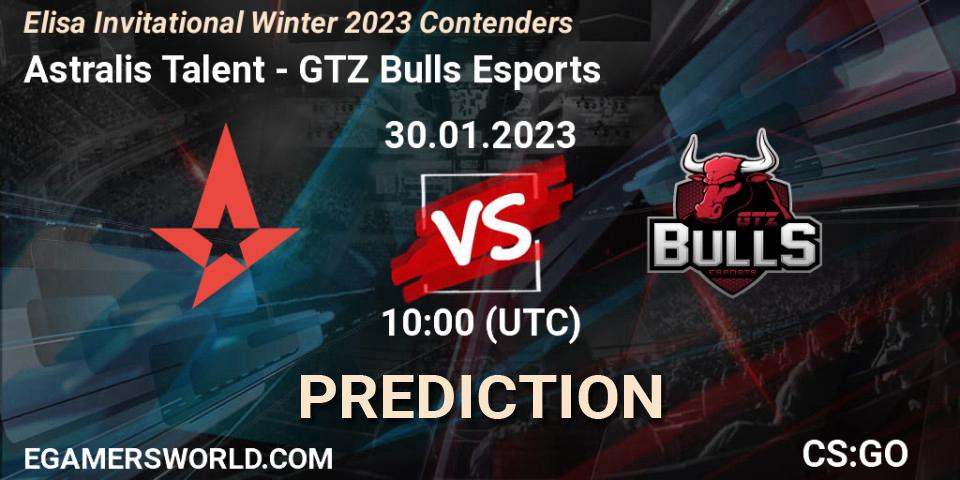 Astralis Talent contre GTZ Bulls Esports : prédiction de match. 30.01.23. CS2 (CS:GO), Elisa Invitational Winter 2023 Contenders