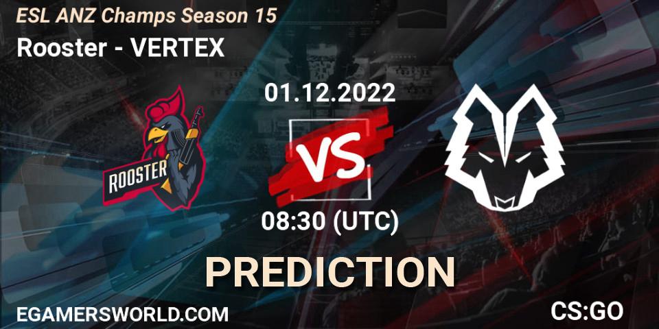 Rooster contre VERTEX : prédiction de match. 01.12.22. CS2 (CS:GO), ESL ANZ Champs Season 15
