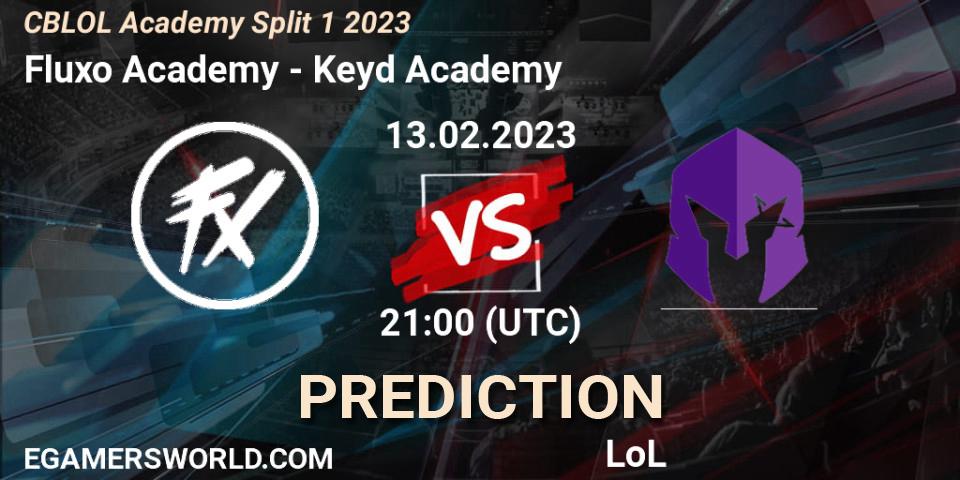 Fluxo Academy contre Keyd Academy : prédiction de match. 13.02.2023 at 21:00. LoL, CBLOL Academy Split 1 2023