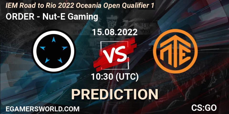 ORDER contre Nut-E Gaming : prédiction de match. 15.08.22. CS2 (CS:GO), IEM Road to Rio 2022 Oceania Open Qualifier 1