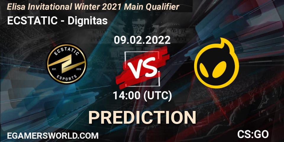 ECSTATIC contre Dignitas : prédiction de match. 09.02.2022 at 14:00. Counter-Strike (CS2), Elisa Invitational Winter 2021 Main Qualifier