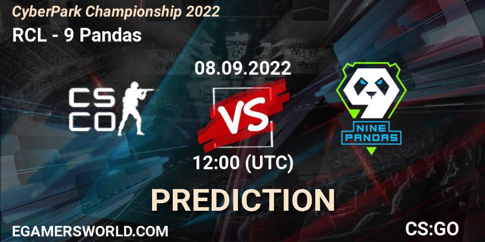 RCL contre 9 Pandas : prédiction de match. 08.09.2022 at 12:05. Counter-Strike (CS2), CyberPark Championship 2022