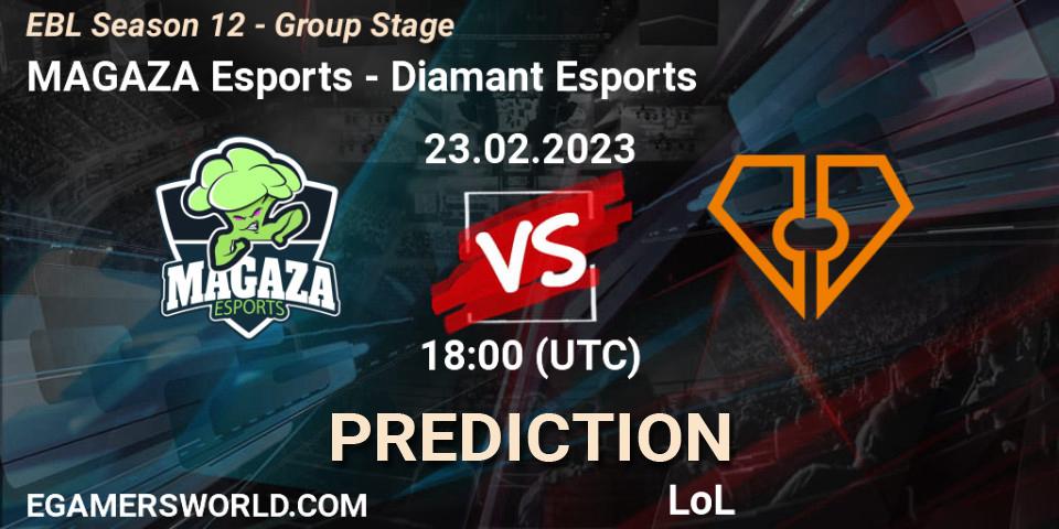 MAGAZA Esports contre Diamant Esports : prédiction de match. 23.02.23. LoL, EBL Season 12 - Group Stage