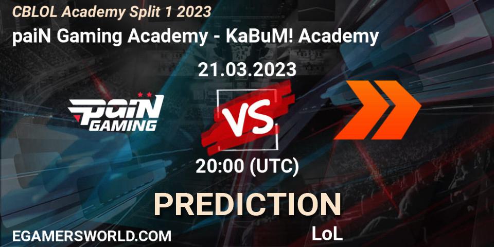 paiN Gaming Academy contre KaBuM! Academy : prédiction de match. 21.03.23. LoL, CBLOL Academy Split 1 2023