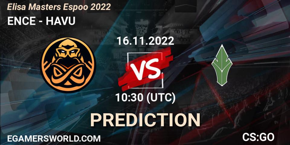 ENCE contre HAVU : prédiction de match. 16.11.22. CS2 (CS:GO), Elisa Masters Espoo 2022