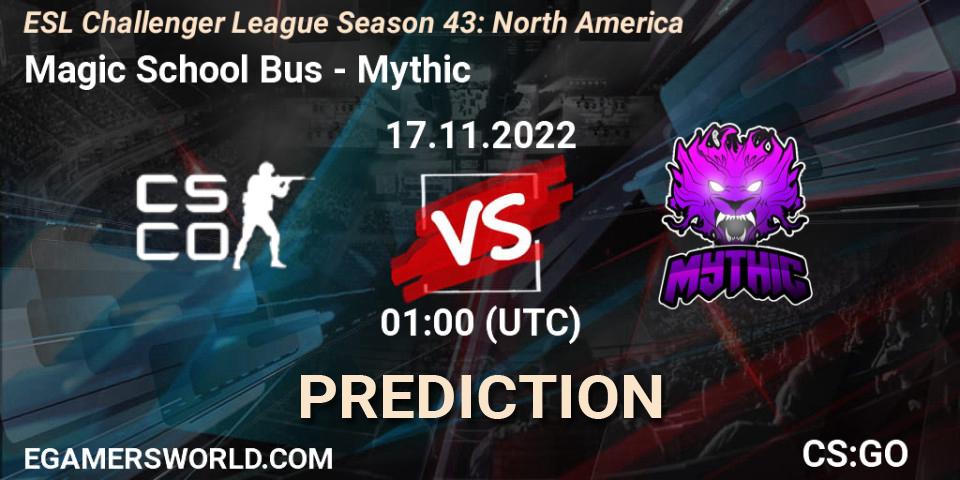 Magic School Bus contre Mythic : prédiction de match. 06.12.22. CS2 (CS:GO), ESL Challenger League Season 43: North America