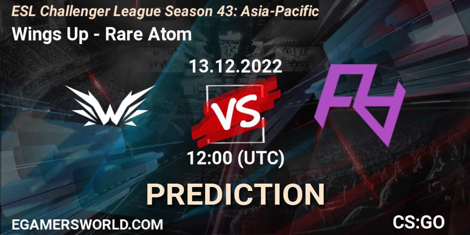 Wings Up contre Rare Atom : prédiction de match. 13.12.22. CS2 (CS:GO), ESL Challenger League Season 43: Asia-Pacific