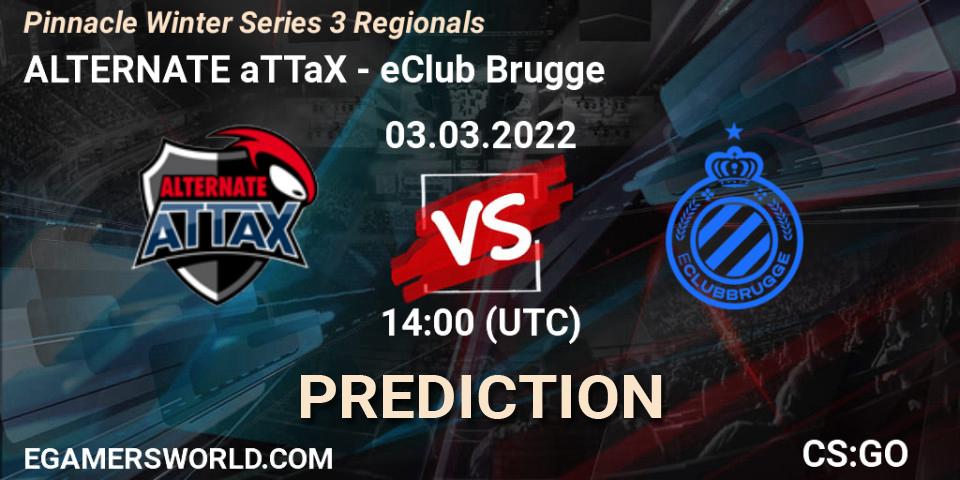 ALTERNATE aTTaX contre eClub Brugge : prédiction de match. 03.03.2022 at 14:10. Counter-Strike (CS2), Pinnacle Winter Series 3 Regionals