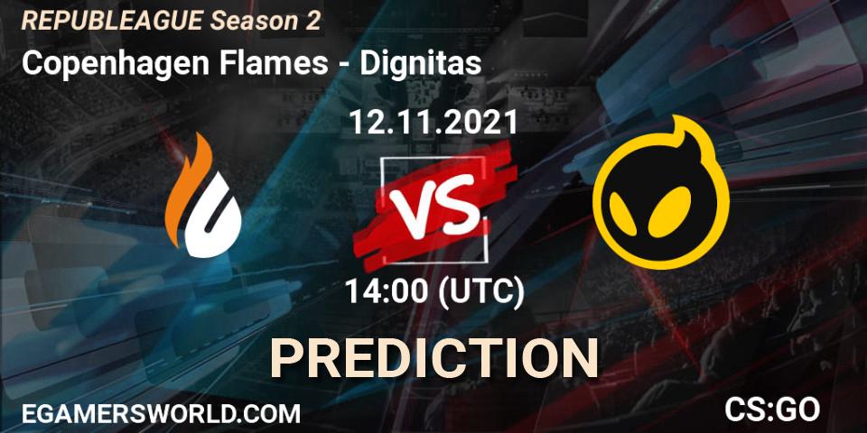 Copenhagen Flames contre Dignitas : prédiction de match. 12.11.2021 at 15:00. Counter-Strike (CS2), REPUBLEAGUE Season 2