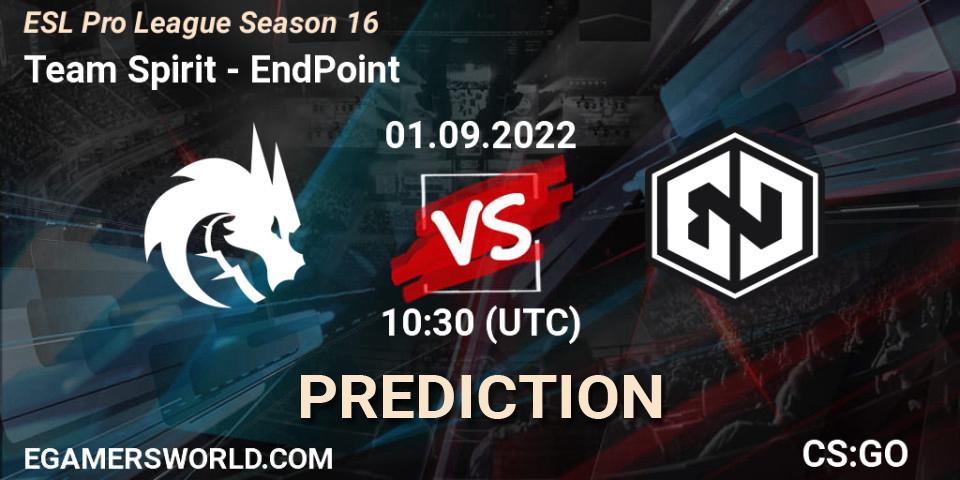 Team Spirit contre EndPoint : prédiction de match. 01.09.22. CS2 (CS:GO), ESL Pro League Season 16