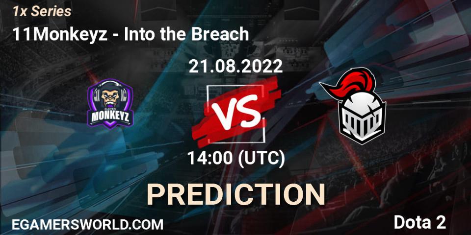 11Monkeyz contre Into the Breach : prédiction de match. 21.08.2022 at 14:34. Dota 2, 1x Series