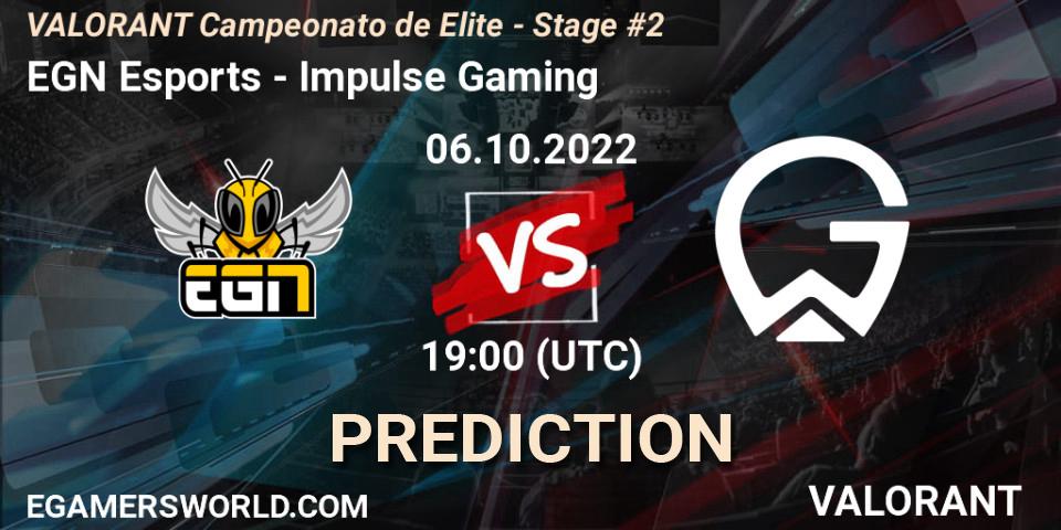 EGN Esports contre Impulse Gaming : prédiction de match. 06.10.22. VALORANT, VALORANT Campeonato de Elite - Stage #2