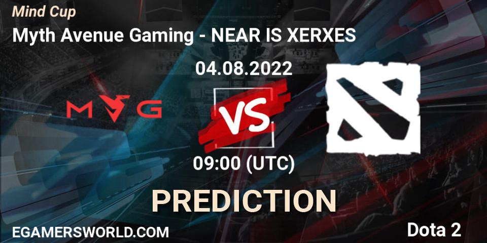 Myth Avenue Gaming contre NEAR IS XERXES : prédiction de match. 04.08.2022 at 09:02. Dota 2, Mind Cup
