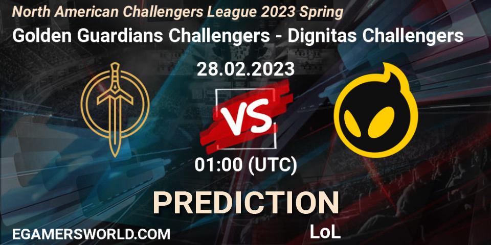 Golden Guardians Challengers contre Dignitas Challengers : prédiction de match. 28.02.23. LoL, NACL 2023 Spring - Group Stage
