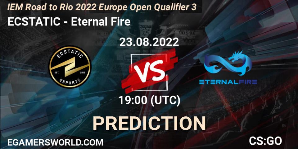 ECSTATIC contre Eternal Fire : prédiction de match. 23.08.2022 at 19:00. Counter-Strike (CS2), IEM Road to Rio 2022 Europe Open Qualifier 3