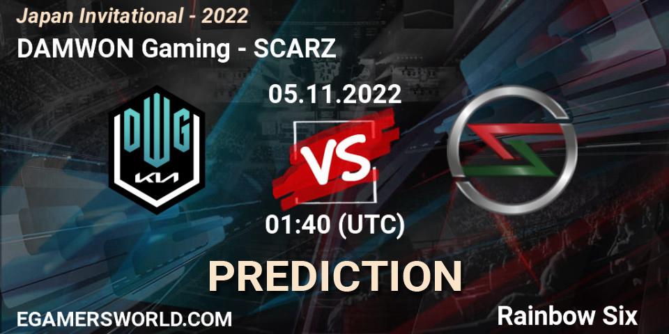 DAMWON Gaming contre SCARZ : prédiction de match. 05.11.2022 at 01:40. Rainbow Six, Japan Invitational - 2022