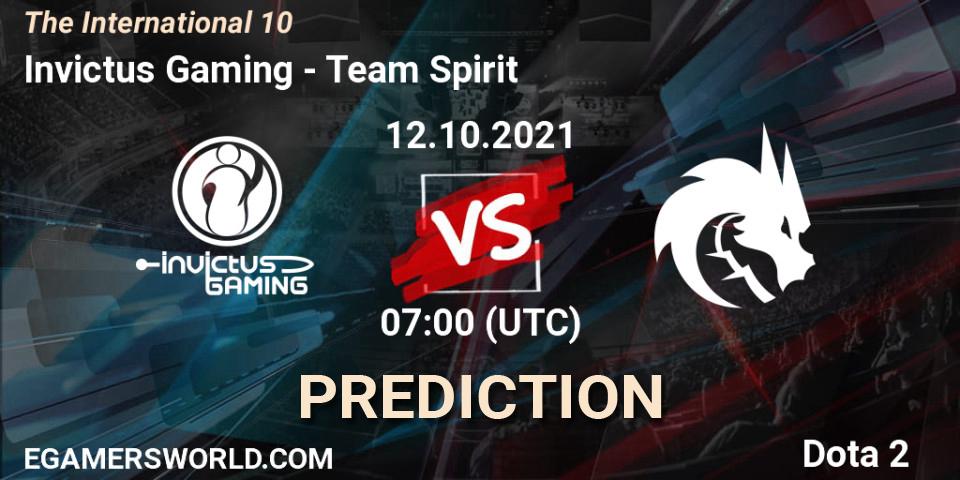 Invictus Gaming contre Team Spirit : prédiction de match. 12.10.2021 at 07:55. Dota 2, The Internationa 2021