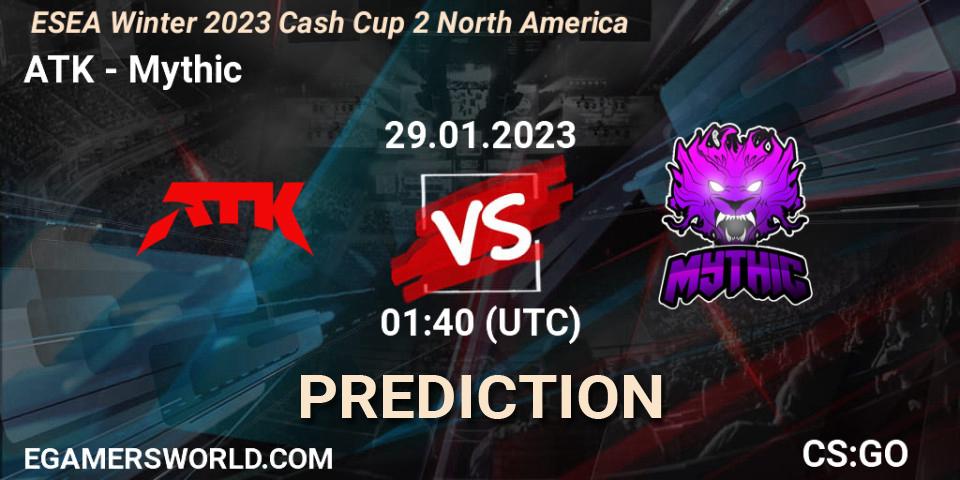 ATK contre Mythic : prédiction de match. 29.01.23. CS2 (CS:GO), ESEA Cash Cup: North America - Winter 2023 #2