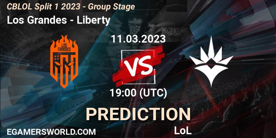 Los Grandes contre Liberty : prédiction de match. 11.03.23. LoL, CBLOL Split 1 2023 - Group Stage