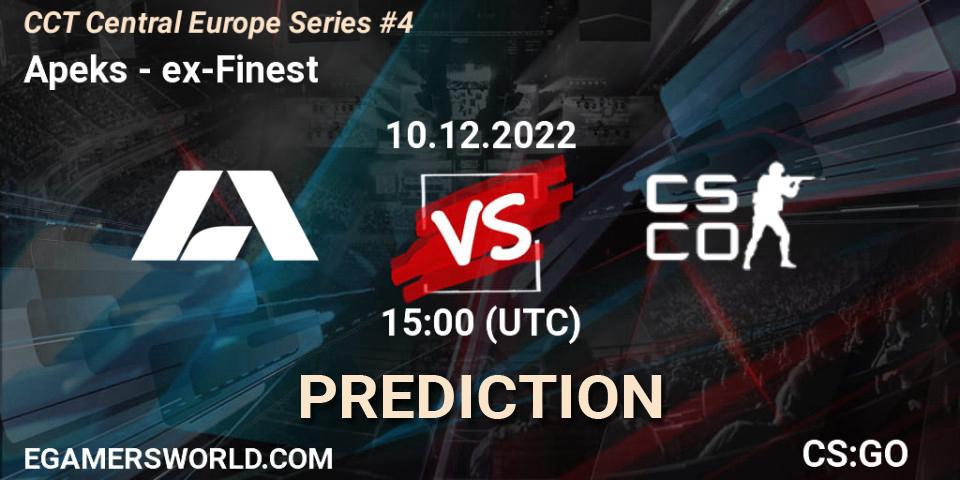 Apeks contre ex-Finest : prédiction de match. 10.12.22. CS2 (CS:GO), CCT Central Europe Series #4