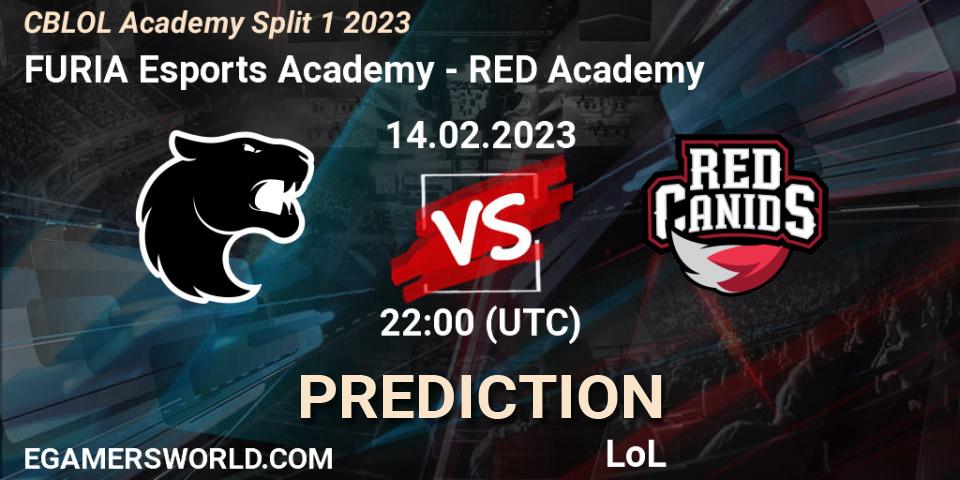 FURIA Esports Academy contre RED Academy : prédiction de match. 14.02.2023 at 22:00. LoL, CBLOL Academy Split 1 2023