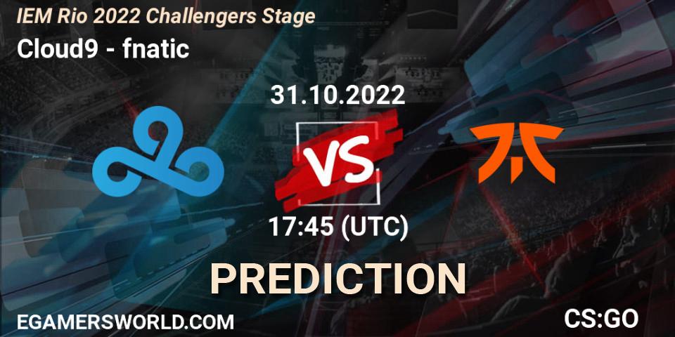 Cloud9 contre fnatic : prédiction de match. 31.10.22. CS2 (CS:GO), IEM Rio 2022 Challengers Stage