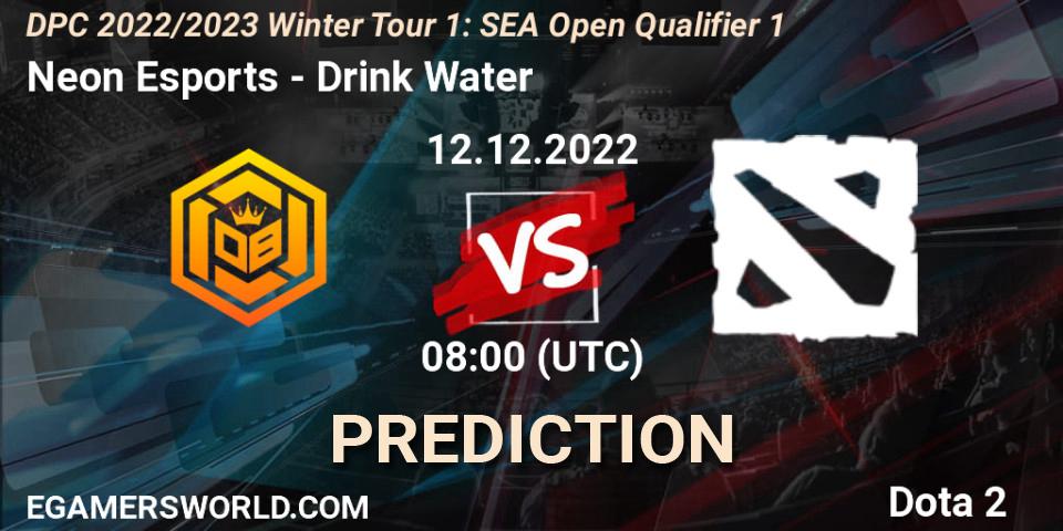Neon Esports contre Drink Water : prédiction de match. 12.12.2022 at 09:03. Dota 2, DPC 2022/2023 Winter Tour 1: SEA Open Qualifier 1