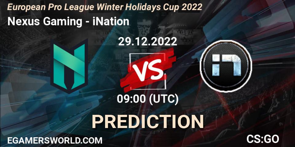 Nexus Gaming contre iNation : prédiction de match. 29.12.22. CS2 (CS:GO), European Pro League Winter Holidays Cup 2022