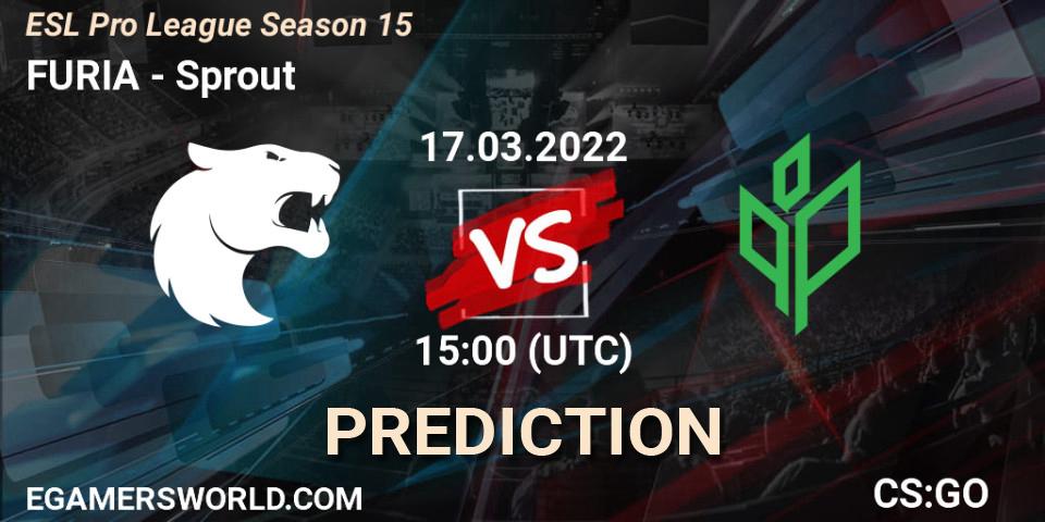 FURIA contre Sprout : prédiction de match. 17.03.2022 at 15:00. Counter-Strike (CS2), ESL Pro League Season 15