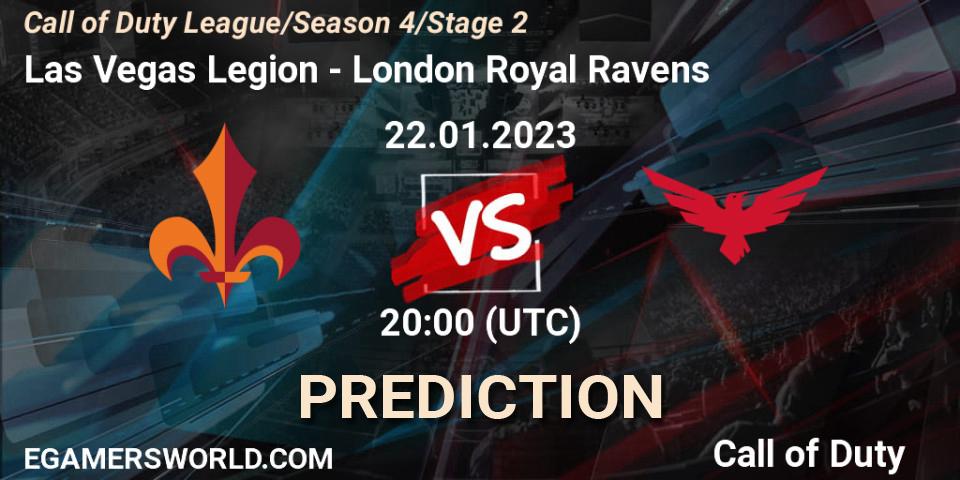 Las Vegas Legion contre London Royal Ravens : prédiction de match. 22.01.2023 at 20:00. Call of Duty, Call of Duty League 2023: Stage 2 Major Qualifiers