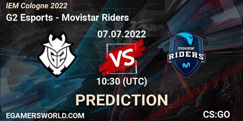 G2 Esports contre Movistar Riders : prédiction de match. 07.07.2022 at 10:30. Counter-Strike (CS2), IEM Cologne 2022
