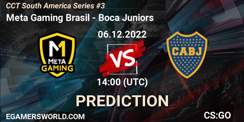 Meta Gaming Brasil contre Boca Juniors : prédiction de match. 06.12.2022 at 15:15. Counter-Strike (CS2), CCT South America Series #3