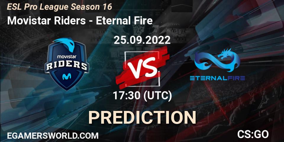 Movistar Riders contre Eternal Fire : prédiction de match. 25.09.22. CS2 (CS:GO), ESL Pro League Season 16