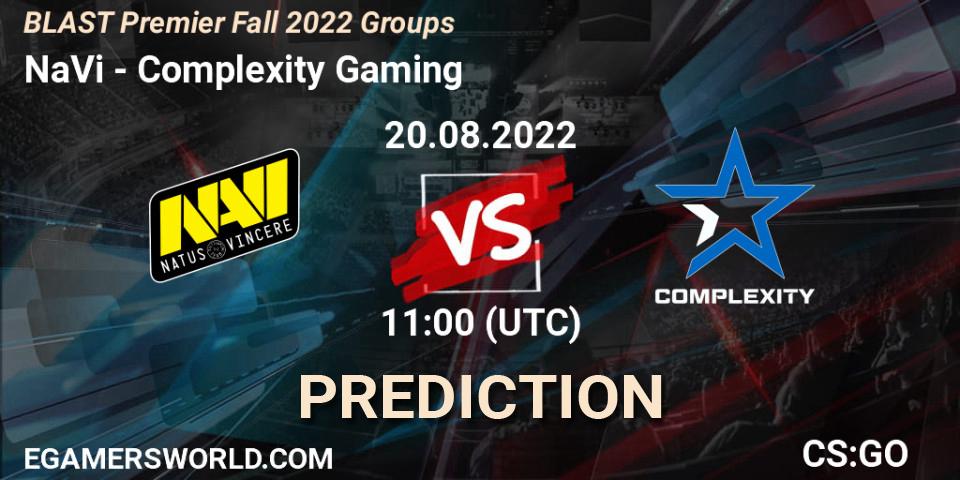 NaVi contre Complexity Gaming : prédiction de match. 20.08.2022 at 11:00. Counter-Strike (CS2), BLAST Premier Fall 2022 Groups