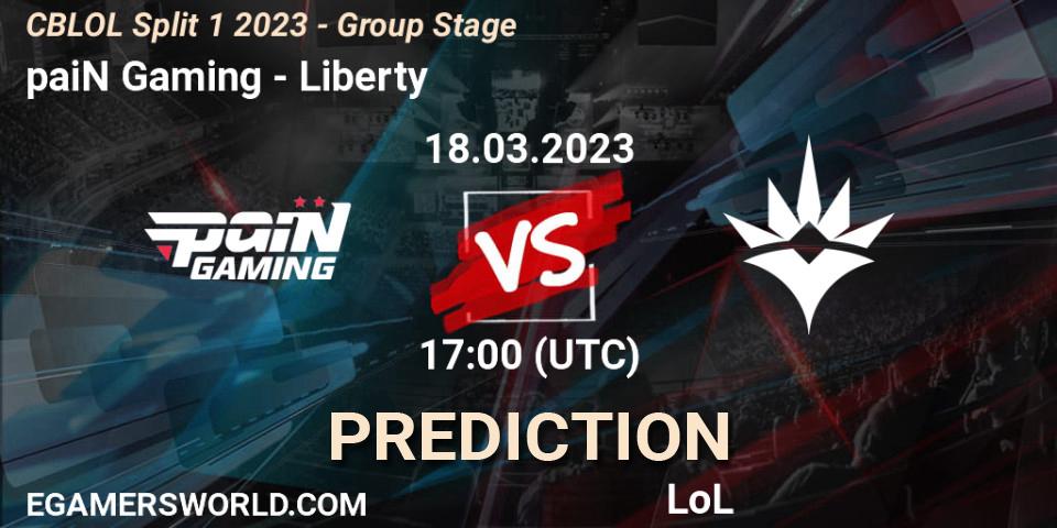 paiN Gaming contre Liberty : prédiction de match. 18.03.2023 at 17:10. LoL, CBLOL Split 1 2023 - Group Stage