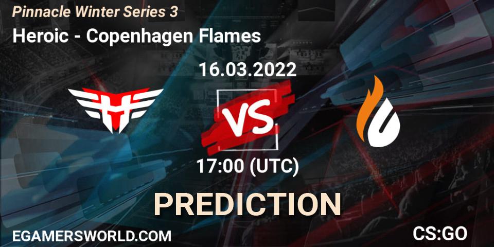 Heroic contre Copenhagen Flames : prédiction de match. 16.03.2022 at 17:00. Counter-Strike (CS2), Pinnacle Winter Series 3