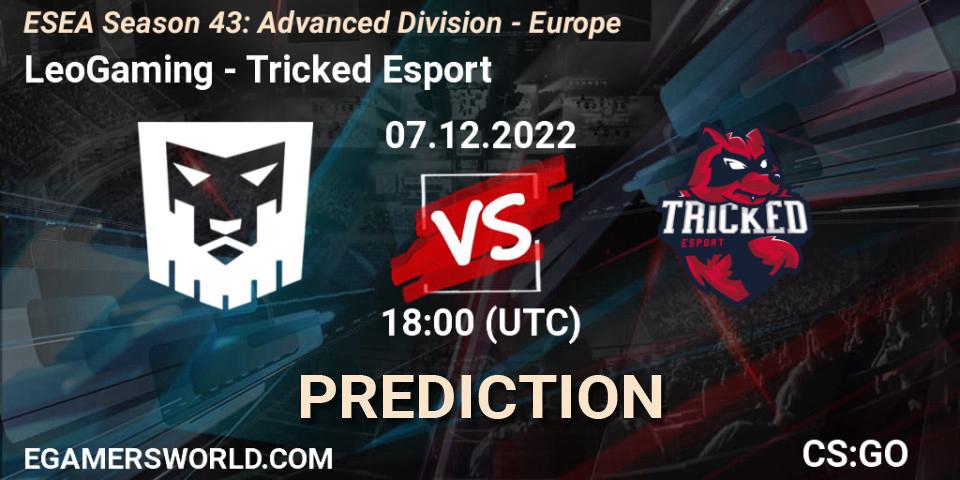 LeoGaming contre Tricked Esport : prédiction de match. 07.12.22. CS2 (CS:GO), ESEA Season 43: Advanced Division - Europe