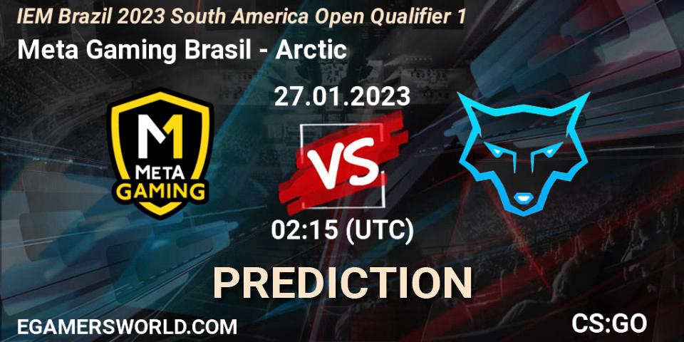 Meta Gaming Brasil contre Arctic : prédiction de match. 27.01.2023 at 19:30. Counter-Strike (CS2), IEM Brazil Rio 2023 South America Open Qualifier 1
