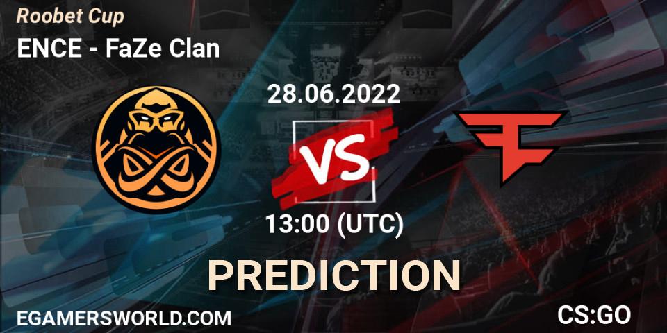ENCE contre FaZe Clan : prédiction de match. 28.06.2022 at 13:30. Counter-Strike (CS2), Roobet Cup